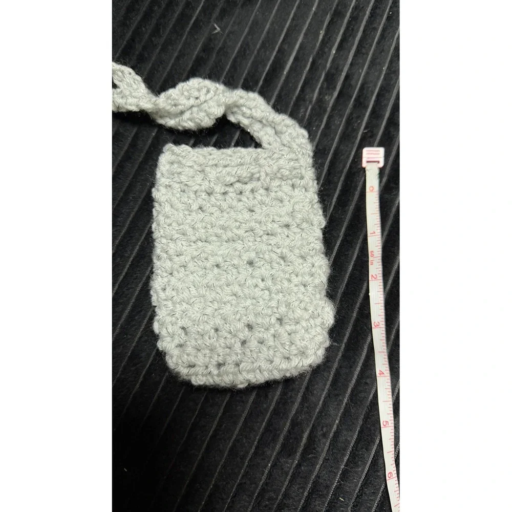 Handmade Crochet Soap Saver Pouch Gray Bobble Massage Body Scrubber